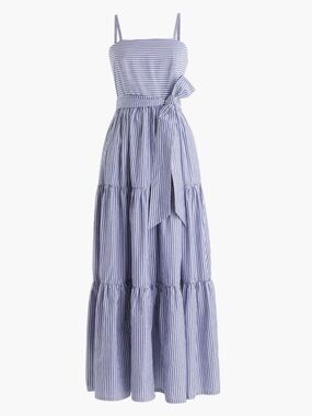 J. Crew Striped Maxi Tiered Dress Size 0